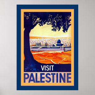 Poster Viagens vintage do ~ de Palestina da visita