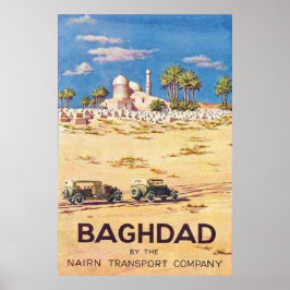 Poster Viagens vintage do Iraque de Bagdade