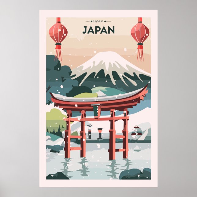 Poster Viagens vintage do Japão (Frente)