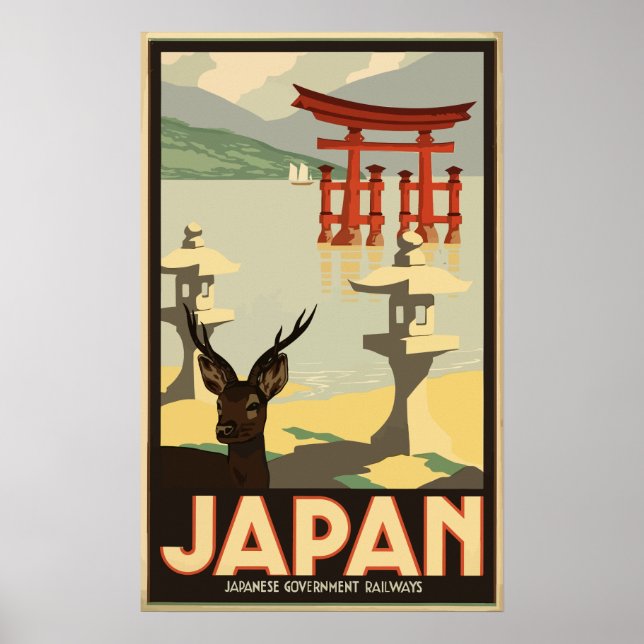 Poster Viagens vintage do Japão (Frente)