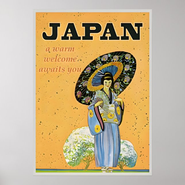 Poster Viagens vintage do Japão (Frente)