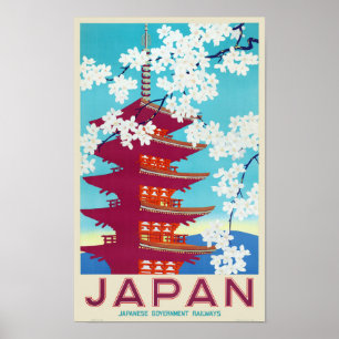 Poster Viagens vintage do Japão da década de 1930