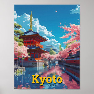Poster Viagens vintage do Japão de Quioto