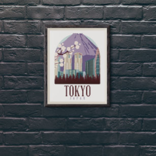 Poster Viagens vintage do Japão de Tóquio