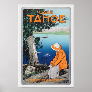 Poster Viagens vintage do Lago Tahoe, 1923