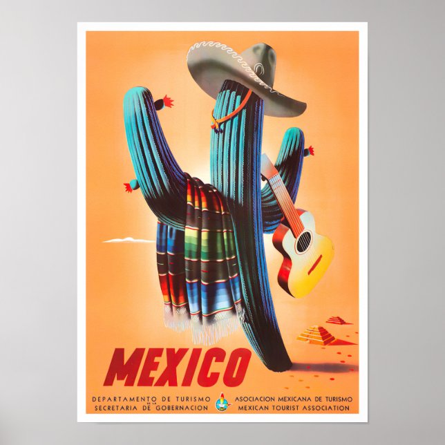 Poster Viagens vintage do México (Frente)