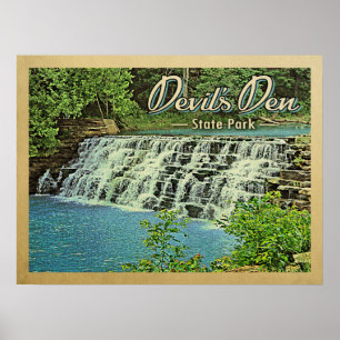 Poster Viagens vintage do Parque Estadual do Den do Diabo