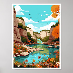 Poster Viagens vintage do Parque Estadual do Rio Guadalup
