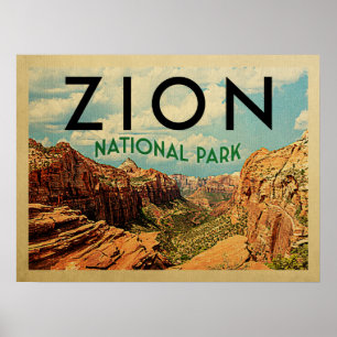 Poster Viagens vintage do parque nacional de Zion