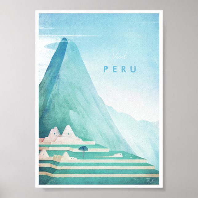 Poster Viagens vintage do Peru (Frente)