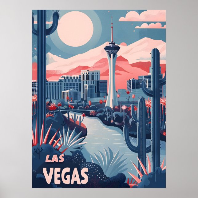 Poster Viagens vintage e arte em Las Vegas (Frente)