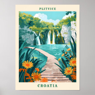 Poster Viagens vintage Elegante de Arte da Croácia