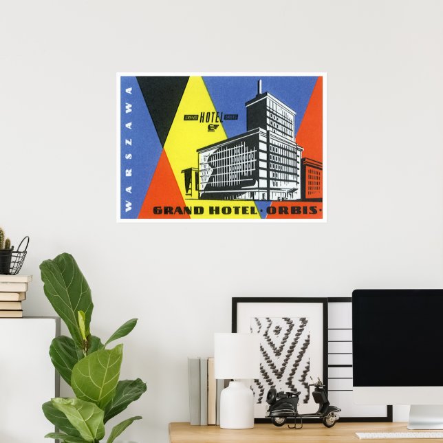 Poster Viagens vintage Europe, Varsóvia (Varsóvia), Polôn (Escritório em casa)