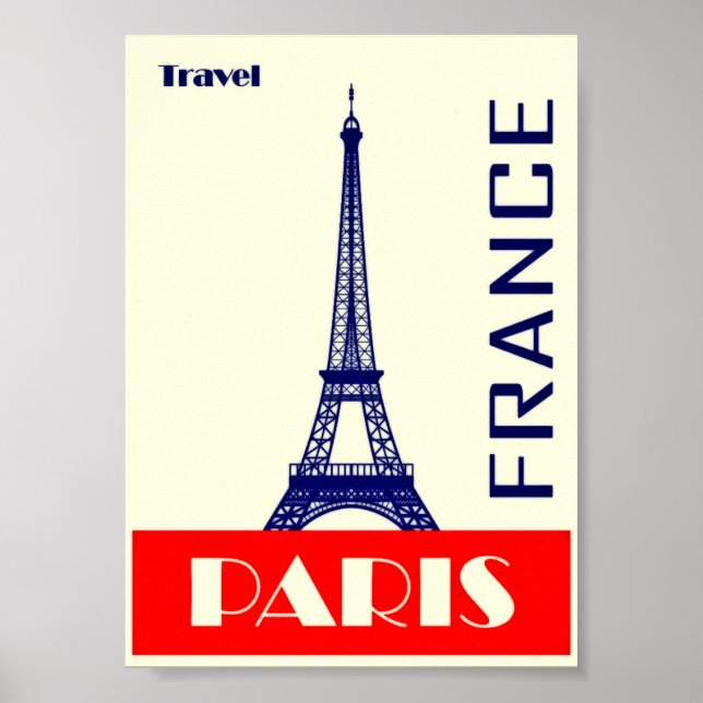 Poster Viagens vintage França (Frente)