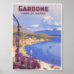 Poster Viagens vintage Gardone Itália