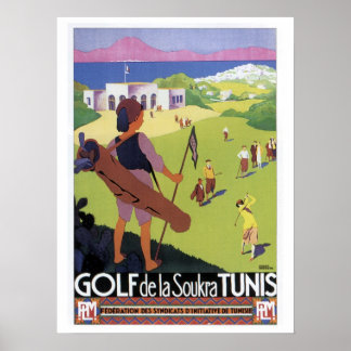 Pôster Viagens vintage Golf de La Soukra Tunis