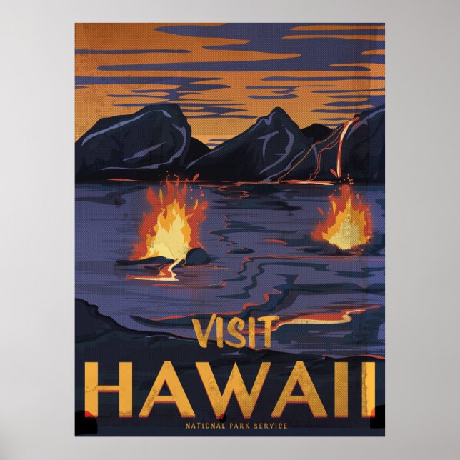 Pôster Viagens vintage Havaí (Frente)