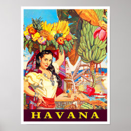 Poster Viagens vintage Havana Cuba