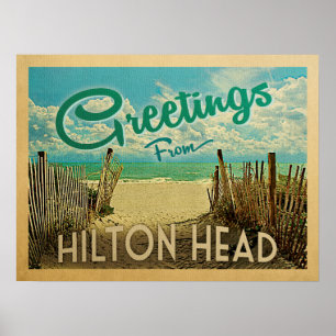 Poster Viagens vintage Hilton Head Beach