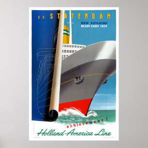 Poster Viagens vintage Holandesa Restaurada