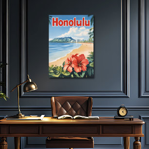 Poster Viagens vintage Honolulu