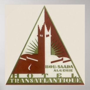 Pôster Viagens vintage, hotel do transporte Atlantique,