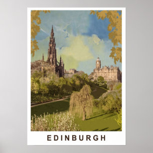 Poster Viagens vintage Inglaterra de Edimburgo