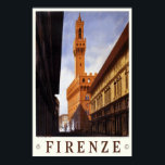 Poster Viagens vintage Itália Florence Firenze<br><div class="desc">Um impressão de reprodução de uma poster de Art Deco 1930 que promove o turismo em Florença, na Itália. Digitalmente remodelado para trazer as cores originais, ainda melhores e corrigir tantas imperfeições quanto possível. Personalize o tamanho, a textura, a borda e/ou o quadro do poster para se adequar ao seu...</div>