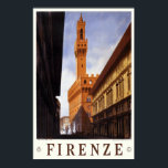 Poster Viagens vintage Itália Florence Firenze<br><div class="desc">Um impressão de reprodução de uma poster de Art Deco 1930 que promove o turismo em Florença, na Itália. Digitalmente remodelado para trazer as cores originais, ainda melhores e corrigir tantas imperfeições quanto possível. Personalize o tamanho, a textura, a borda e/ou o quadro do poster para se adequar ao seu...</div>