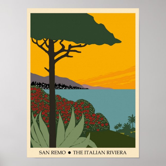 Poster Viagens vintage Itália San Remo (Frente)