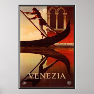 Poster Viagens vintage Italia, Veneza -