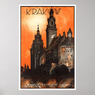 Poster Viagens vintage, Krakow