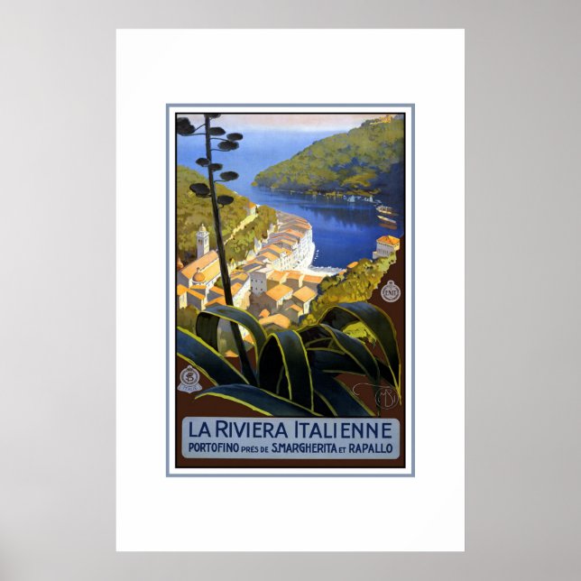 Poster Viagens vintage La Rivera Italienne (Frente)