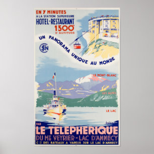 Poster Viagens vintage - Lago Annecy - França