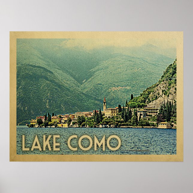 Poster Viagens vintage Lake Como Itália (Frente)