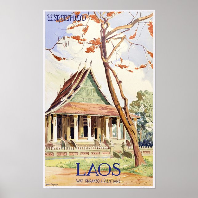 Poster Viagens vintage Laos (Frente)
