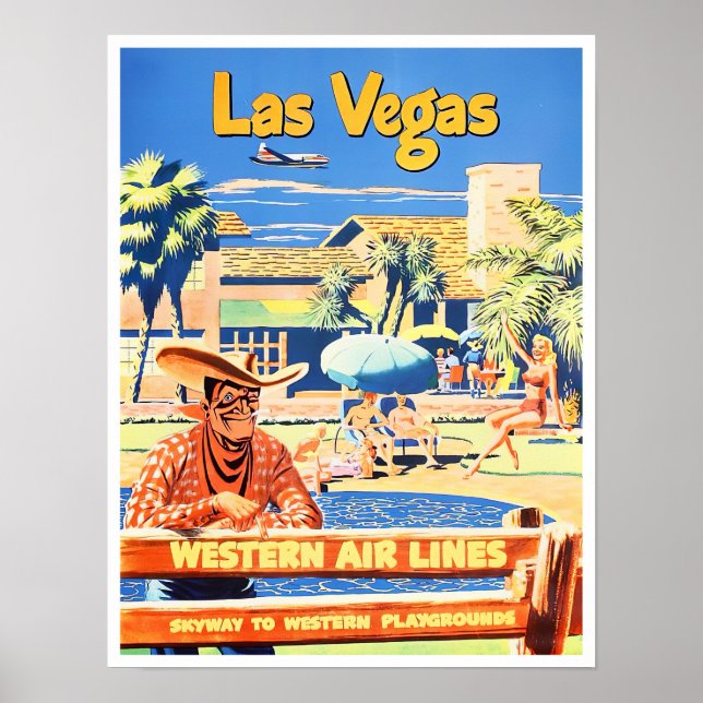 Poster Viagens vintage Las Vegas (Frente)