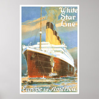 Pôster Viagens vintage,Linha White Star