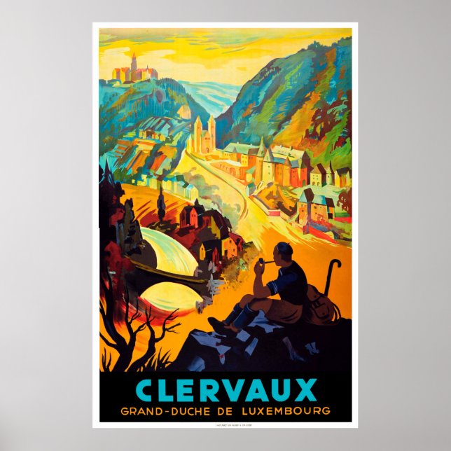 Poster Viagens vintage - Luxemburgo (Frente)