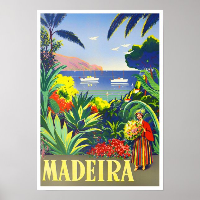 Poster Viagens vintage Madeira (Frente)