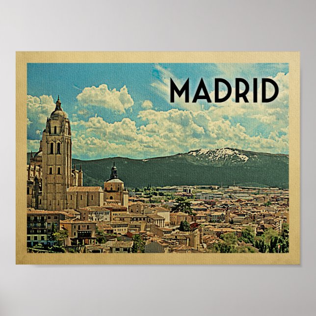 Poster Viagens vintage Madrid (Frente)