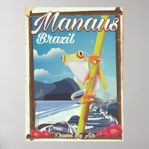 Pôster Viagens vintage Manaus Brasil