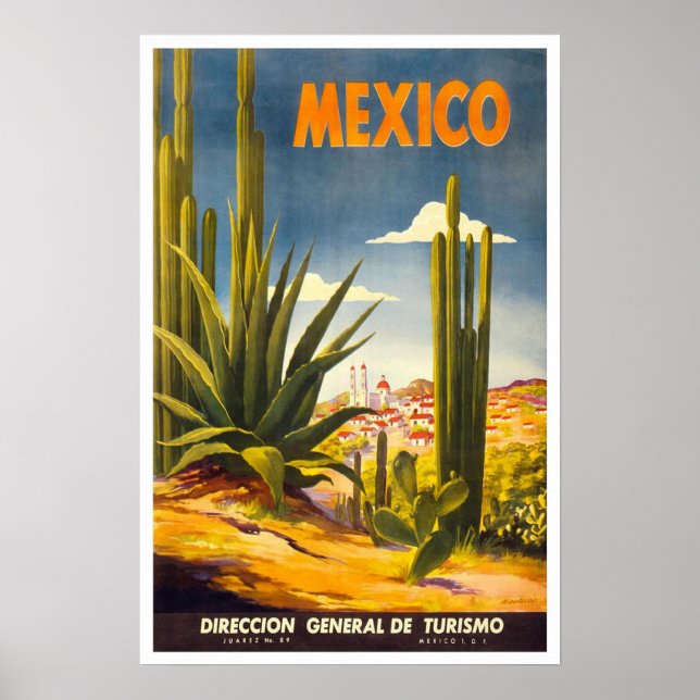 Poster Viagens vintage, México (Frente)
