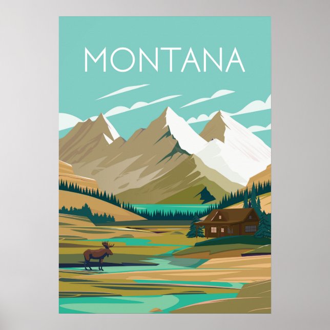Poster Viagens vintage Montana (Frente)