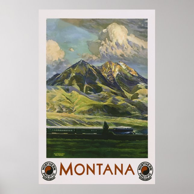 Poster Viagens vintage Montana (Frente)