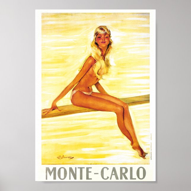 Poster Viagens vintage - Monte-Carlo - Mônaco (Frente)