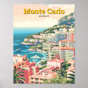 Poster Viagens vintage Monte Carlo Mônaco