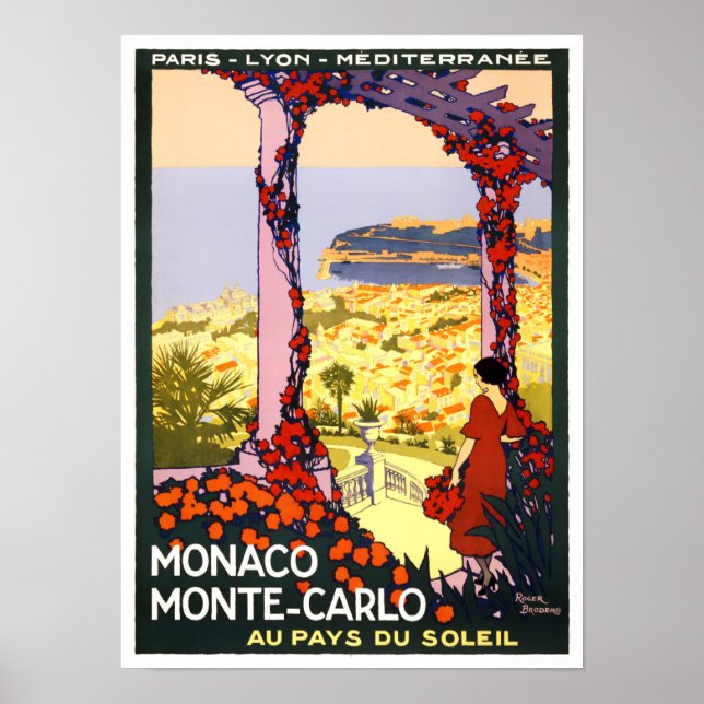 Poster Viagens vintage Monte Carlo Mônaco França (Frente)