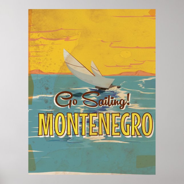 Poster Viagens vintage Montenegro (Frente)