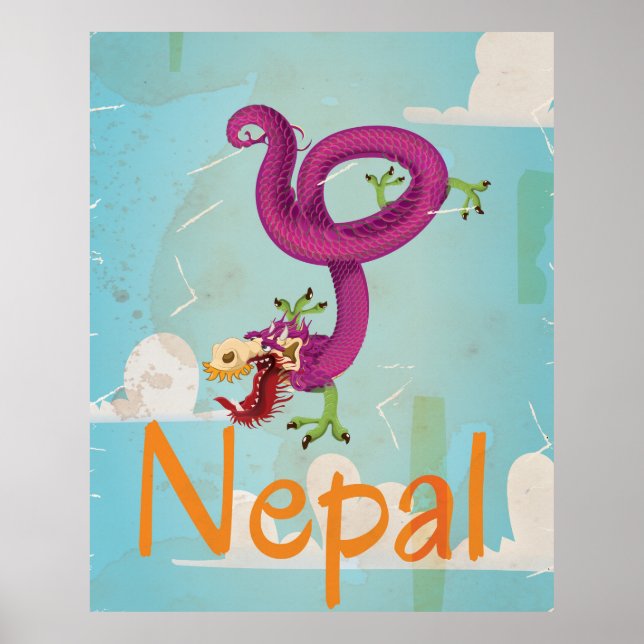 Poster Viagens vintage Nepal (Frente)